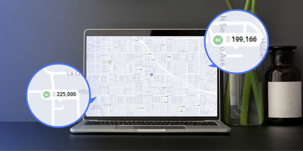 With the map view, users can see where all the comps are in relation to their prospective property